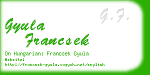 gyula francsek business card